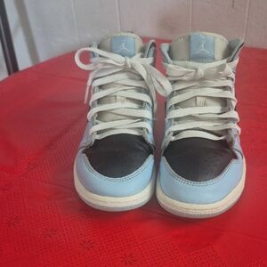 Jordan Kids High-Top Sneakers in Light Blue and Black